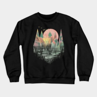 Abstract Candy Mountain Landscape Crewneck Sweatshirt